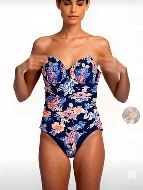 Old navy floral Rutched one piece swimsuit size large
